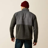 ARIAT MENS PULL OVER CALDWELL REINFORCED SNAP SWEATER - GREY
