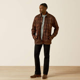 ARIAT MENS CALDWELL PRINTED SHIRT JACKET - MAROON