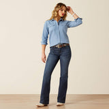 ARIAT WOMEN'S BUTTON DOWN MERCHANT WESTERN SHIRT - MERCANTILE DOBBY