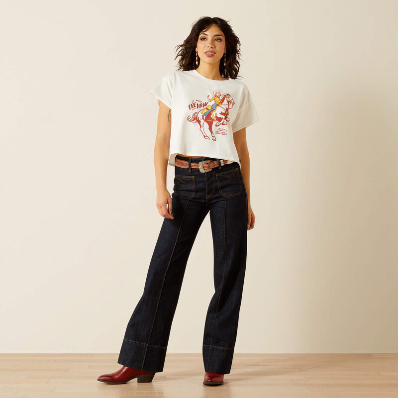 ARIAT WOMEN'S SENDERO YEE HAW SHORT SLEEVE TSHIRT - WHITE