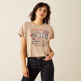 ARIAT WOMEN'S SENDERO Wild West Country Fest T SHIRT - SAVANNAH TAN MINERAL WASH