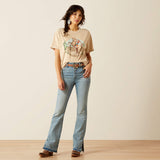 ARIAT WOMEN'S RIDE ON TSHIRT - OYSTER GREY MINERAL WASH