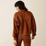 ARIAT WOMEN'S BOXY CROPPED DENIM JACKET - PECAN BROWN