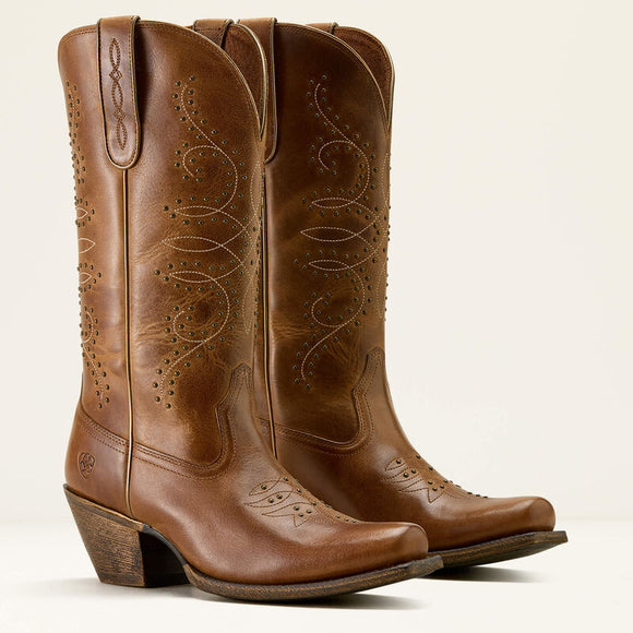 ARIAT WOMEN'S MADISON SQUARE TOE WHEAT BROWN WESTERN BOOTS