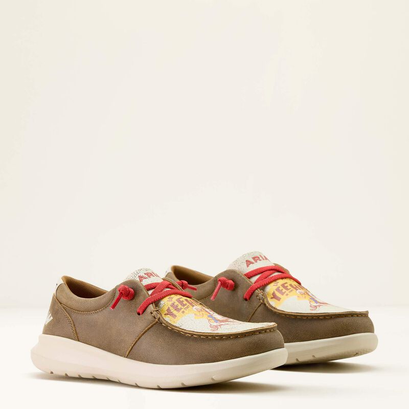 ARIAT WOMEN'S HILO SENDERO SHOES - BROWN BOMBER|YEEHAW PRINT