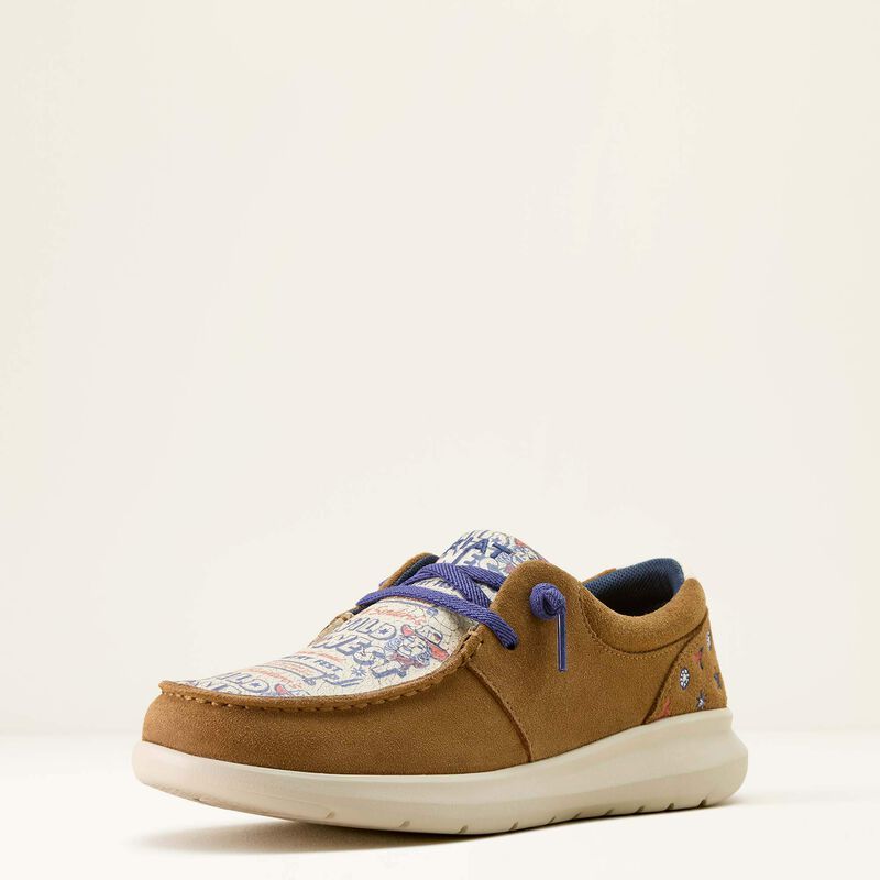 ARIAT WOMEN'S HILO SENDERO SHOES - BARN BROWN|WILD WEST COUNTRY FEST PRINT