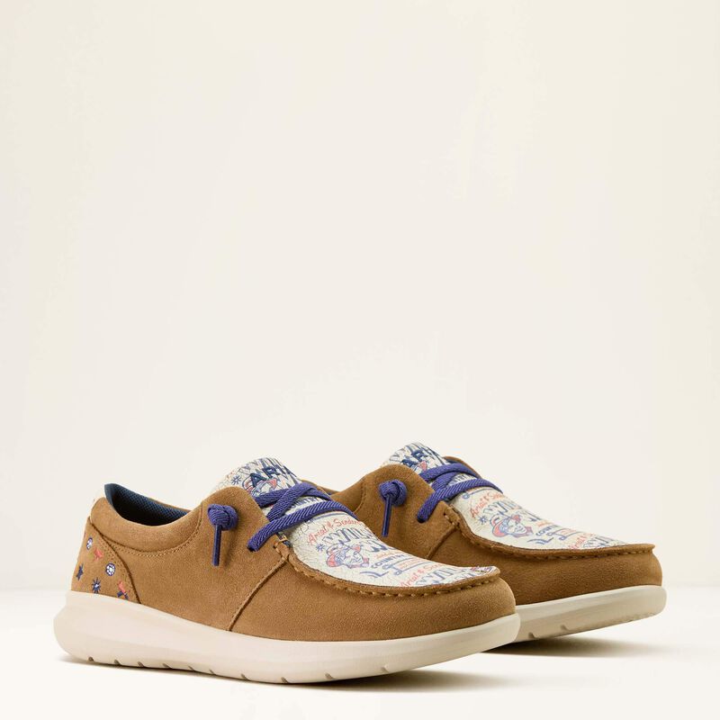 ARIAT WOMEN'S HILO SENDERO SHOES - BARN BROWN|WILD WEST COUNTRY FEST PRINT