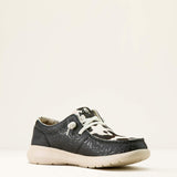 ARIAT WOMEN'S HILO SHOES - BLACK FLORAL EMBOSS|BLACK AND WHITE HAIR ON