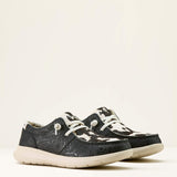 ARIAT WOMEN'S HILO SHOES - BLACK FLORAL EMBOSS|BLACK AND WHITE HAIR ON