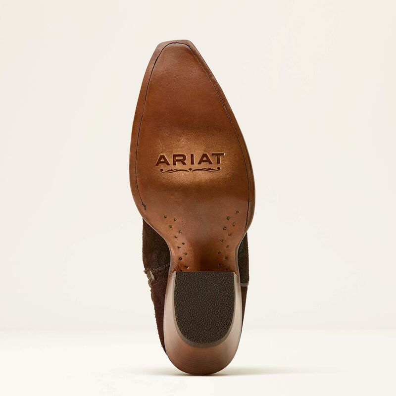 ARIAT WOMENS LARAMIE X TOE WESTERN SUEDE  BOOTS - FRENCH ROAST SUEDE