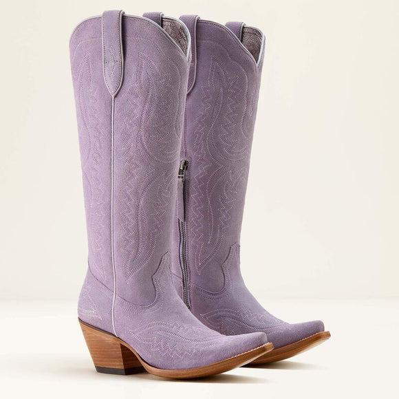 ARIAT WOMENS CASANOVA X TOE WESTERN BOOT -  MISTY LAVENDER SUEDE