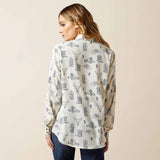ARIAT WOMEN'S BUTTON DOWN HOMESTYLE SHIRT - DESERTED PRINT