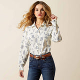 ARIAT WOMEN'S BUTTON DOWN HOMESTYLE SHIRT - DESERTED PRINT