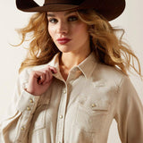 ARIAT WOMEN'S BUTTON DOWN PAPRYUS WESTERN SHIRT - PAPYRUS CORD