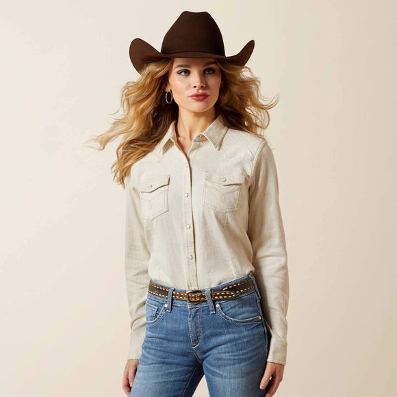 ARIAT WOMEN'S BUTTON DOWN PAPRYUS WESTERN SHIRT - PAPYRUS CORD