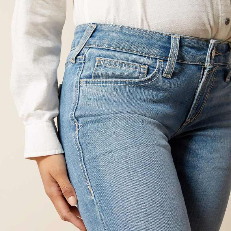 ARIAT WOMEN'S MID RISE GIOVANA LEG SLIM TROUSER JEANS - PETALUMA