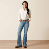 ARIAT WOMEN'S MID RISE GIOVANA LEG SLIM TROUSER JEANS - PETALUMA