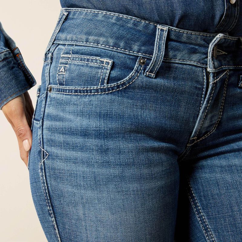 ARIAT WOMEN'S MID RISE AISH BOOT CUT JEANS - ITHICA