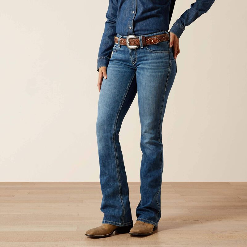 ARIAT WOMEN'S MID RISE AISH BOOT CUT JEANS - ITHICA