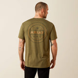 ARIAT MENS SHORT SLEEVE ROPERS SEAL TSHIRT - MILITARY HEATHER