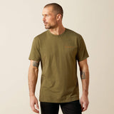 ARIAT MENS SHORT SLEEVE ROPERS SEAL TSHIRT - MILITARY HEATHER