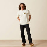 ARIAT MENS SHORT SLEEVE PULP WESTERN TSHIRT - TURTLEDOVE