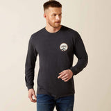 ARIAT MENS LONG SLEEVE CIRCLE A TSHIRT - CHARCOAL HEATHER
