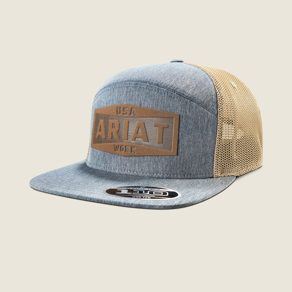 ARIAT MENS CAP FF110 LEATHER PATCH DENIM