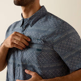 ARIAT MENS VENTTEK OUTBOUND FITTED SHIRT - DARK DENIM