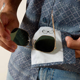 ARIAT MENS VENTTEK OUTBOUND FITTED SHIRT - DARK DENIM