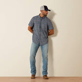 ARIAT MENS VENTTEK OUTBOUND FITTED SHIRT - DARK DENIM