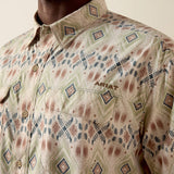 ARIAT MENS PRINTED VENTTEK OUTBOUND CLASSIC FIT SHIRT - MOONBEAM