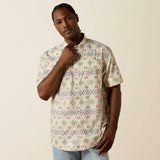 ARIAT MENS PRINTED VENTTEK OUTBOUND CLASSIC FIT SHIRT - MOONBEAM