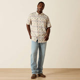 ARIAT MENS PRINTED VENTTEK OUTBOUND CLASSIC FIT SHIRT - MOONBEAM
