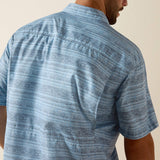 ARIAT MENS PRINTED VENTTEK OUTBOUND CLASSIC FIT SHIRT - BLISSFUL BLUE