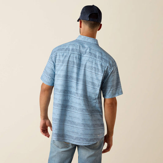 ARIAT MENS PRINTED VENTTEK OUTBOUND CLASSIC FIT SHIRT - BLISSFUL BLUE