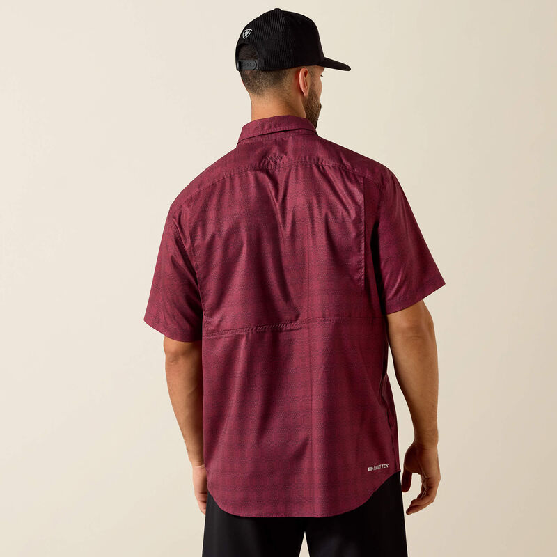 ARIAT MENS PRINT VENTTEK CLASSIC FIT - MAROON