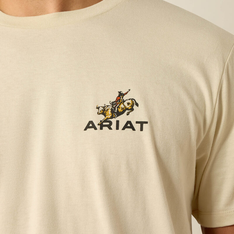 ARIAT MENS RIDE EM COWBOY CLASSIC FIT TSHIRT - NATURAL