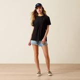 ARIAT WOMEN'S SHORT SLEEVE LAGUNA LOGO TSHIRT - BLACK