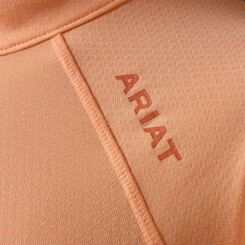 ARIAT WOMEN'S REBAR HEAT FIGHTER 1/2 ZIP T SHIRT  - PAPAYA PUNCH