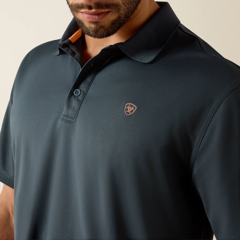 ARIAT MENS TEK CLASSIC FIT POLO - DARK SLATE