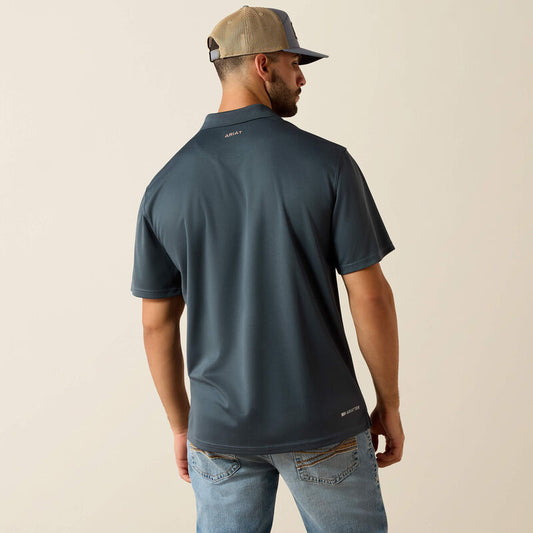 ARIAT MENS TEK CLASSIC FIT POLO - DARK SLATE