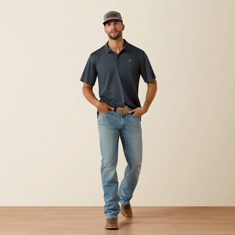 ARIAT MENS TEK CLASSIC FIT POLO - DARK SLATE