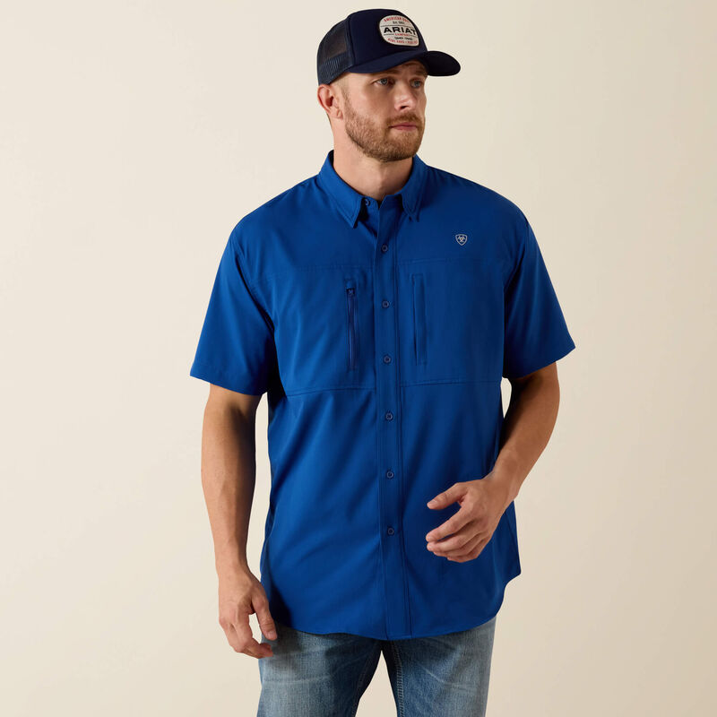 ARIAT MENS PRINT VENTTEK CLASSIC FIT - BLUE QUARTZ