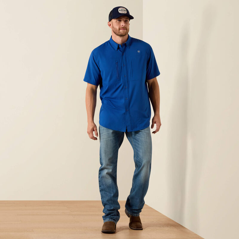ARIAT MENS PRINT VENTTEK CLASSIC FIT - BLUE QUARTZ
