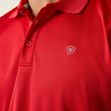 ARIAT MENS TEK CLASSIC FIT POLO - SCARLET