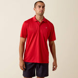 ARIAT MENS TEK CLASSIC FIT POLO - SCARLET