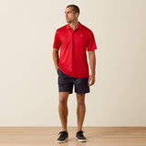 ARIAT MENS TEK CLASSIC FIT POLO - SCARLET
