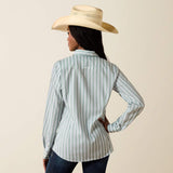 ARIAT WOMEN'S BUTTON DOWN KIRBY PRO SHIRT - GREEN BAY STRIPE