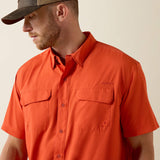ARIAT MENS VENTTEK OUTBOUND CLASSIC FIT SHIRT - PAPRIKA RED